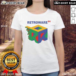 Official Retroware 64 Ladies Tee featuring a stylish retro design, perfect for fans of vintage gaming apparel.