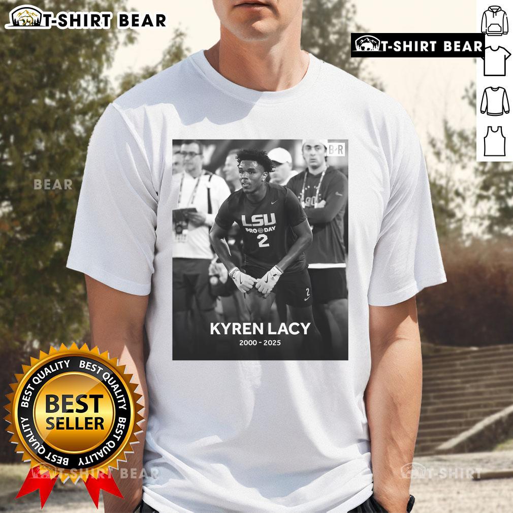 Official Rip Kyren Lacy 2000-2025 T-Shirt featuring a tribute design in vibrant colors for fans and collectors.