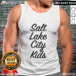 Alt Text: Official Salt Lake City kids tank top featuring a vibrant design, perfect for summer adventures and casual wear.