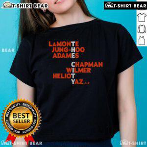 Alt Text: Official San Francisco The City Names 2025 Ladies Tee featuring stylish design and comfortable fit for women.