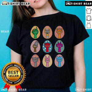 Official Sprun Ki Dandys World Easter Egg tee for ladies, featuring a fun design perfect for Sprun Ki lovers.