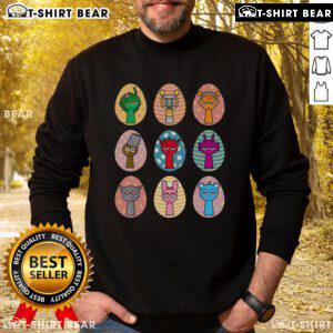Alt Text: Official Sprun Ki Dandys World Easter Egg sweatshirt for Sprun Ki lovers, featuring colorful design and cozy fit.
