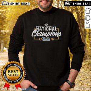 Official UCLA Bruins NCAA Women's Basketball National Champions 2025 sweatshirt featuring team colors and logo.