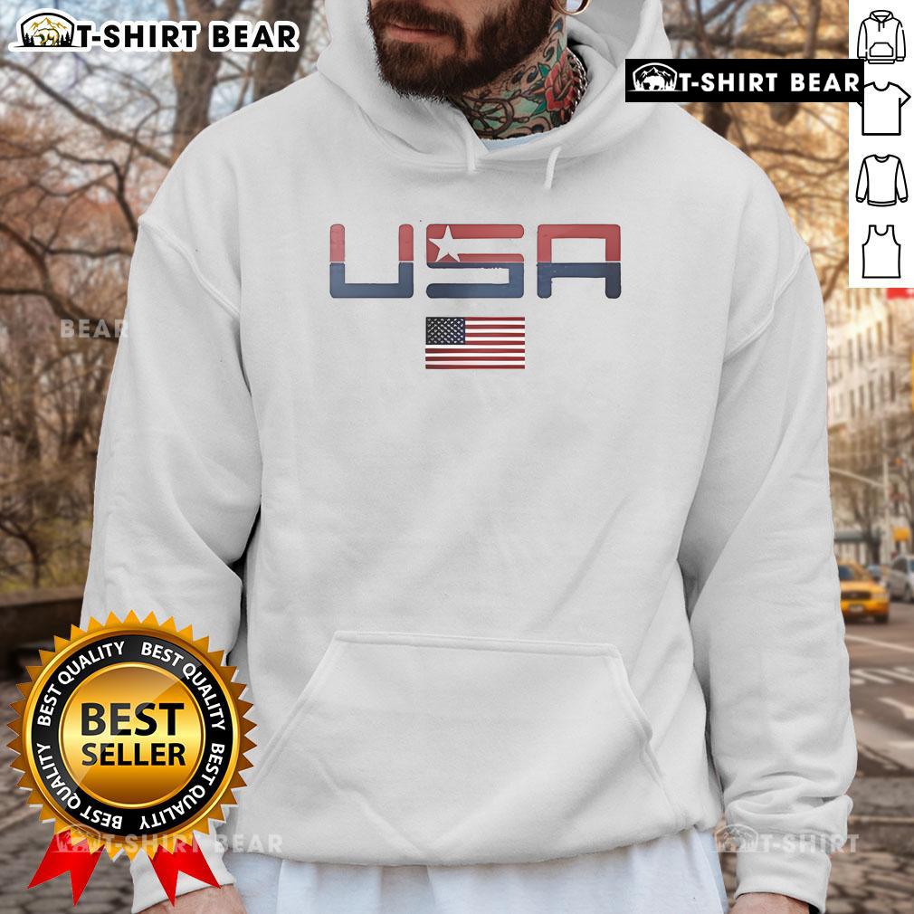 Official USA Valuetainment Team America Flag Hoodie featuring a bold design and vibrant colors, perfect for patriotic wear.