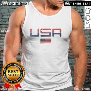 Official USA Valuetainment Team America Flag Tank Top featuring a vibrant American flag design for patriotic style.