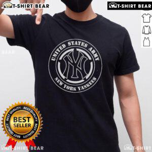 Alt Text: Official United States Army New York Yankees Military Appreciation T-Shirt featuring team logo and patriotic design.
