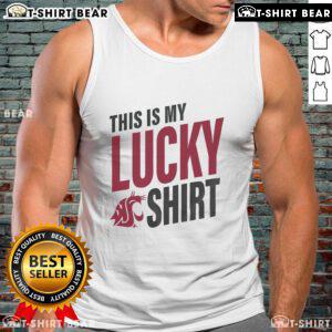 Official Washington State Cougars 'This Is My Lucky' tank top featuring vibrant colors and team logo for fans.