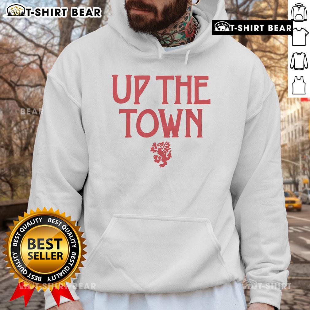 Alt Text: Official Wrexham AFC Up The Town hoodie featuring vibrant club colors and logo, perfect for fans and everyday wear.