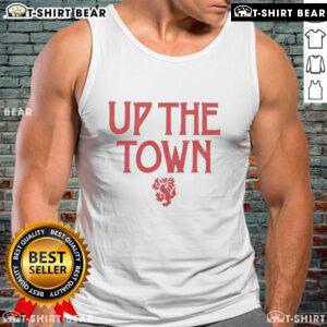 Official Wrexham AFC Up The Town tank top featuring team colors and logo, perfect for fans supporting their club.