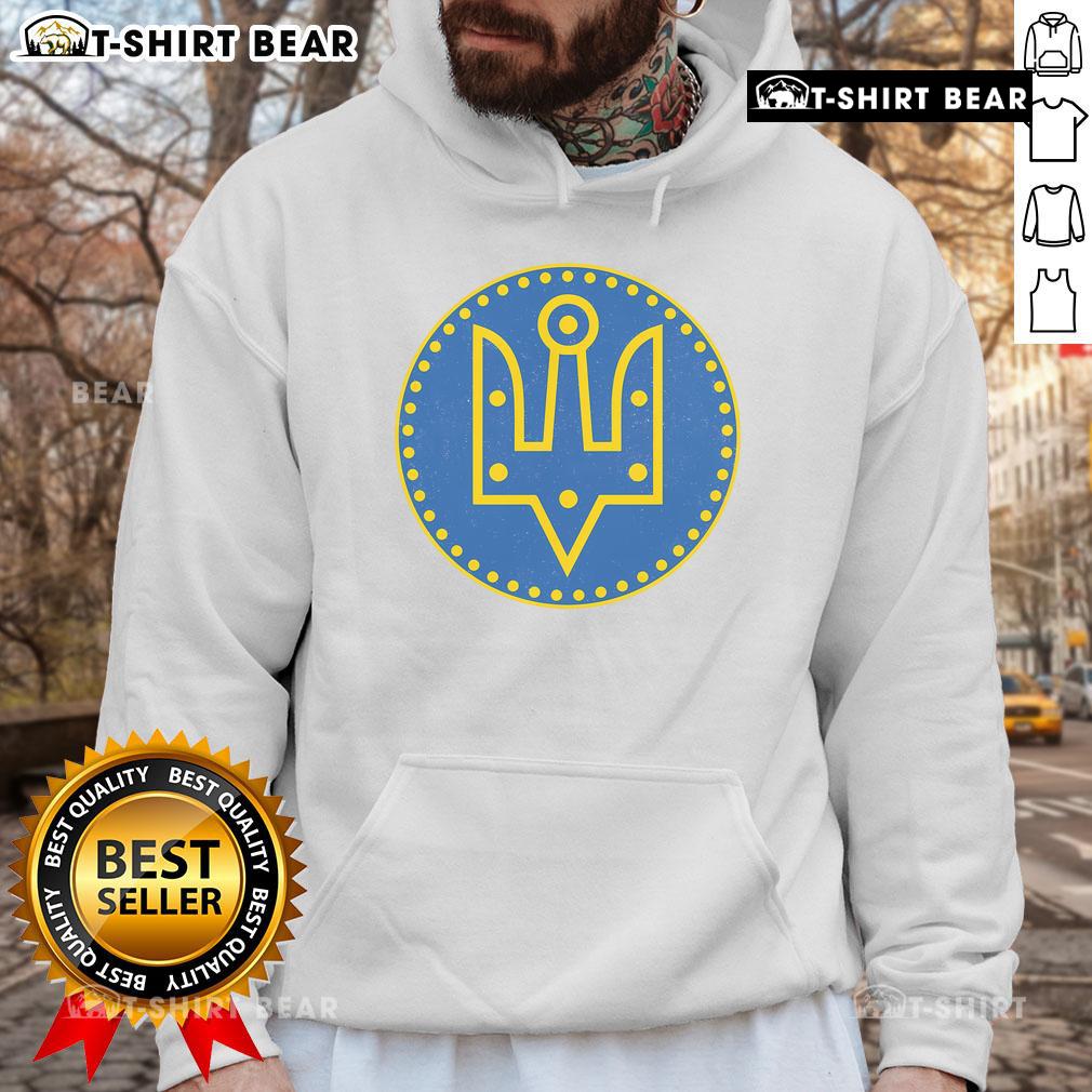 Official Zelensky Tryzub Hoodie featuring the iconic Tryzub emblem, perfect for supporters of Ukraine and its leader.