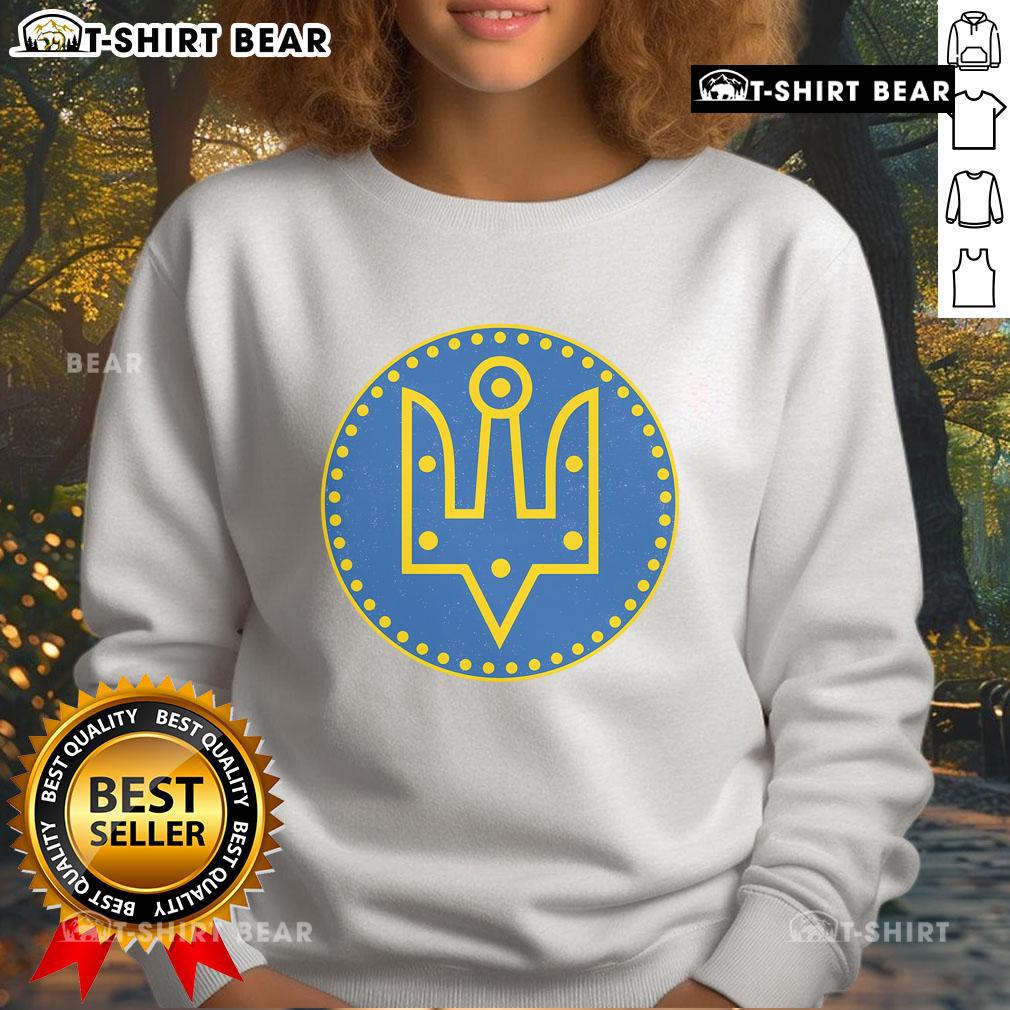 Official Zelensky Tryzub Sweatshirt featuring the Ukrainian emblem in a stylish design, perfect for supporters of Ukraine.