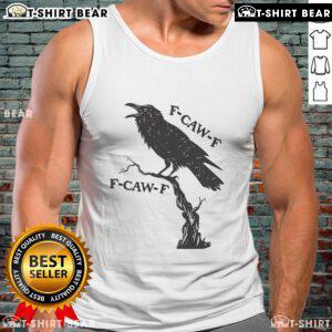 Original F CAW F Black Crow Pun Bird Cawing Grunge Tank Top featuring a stylish crow graphic design.