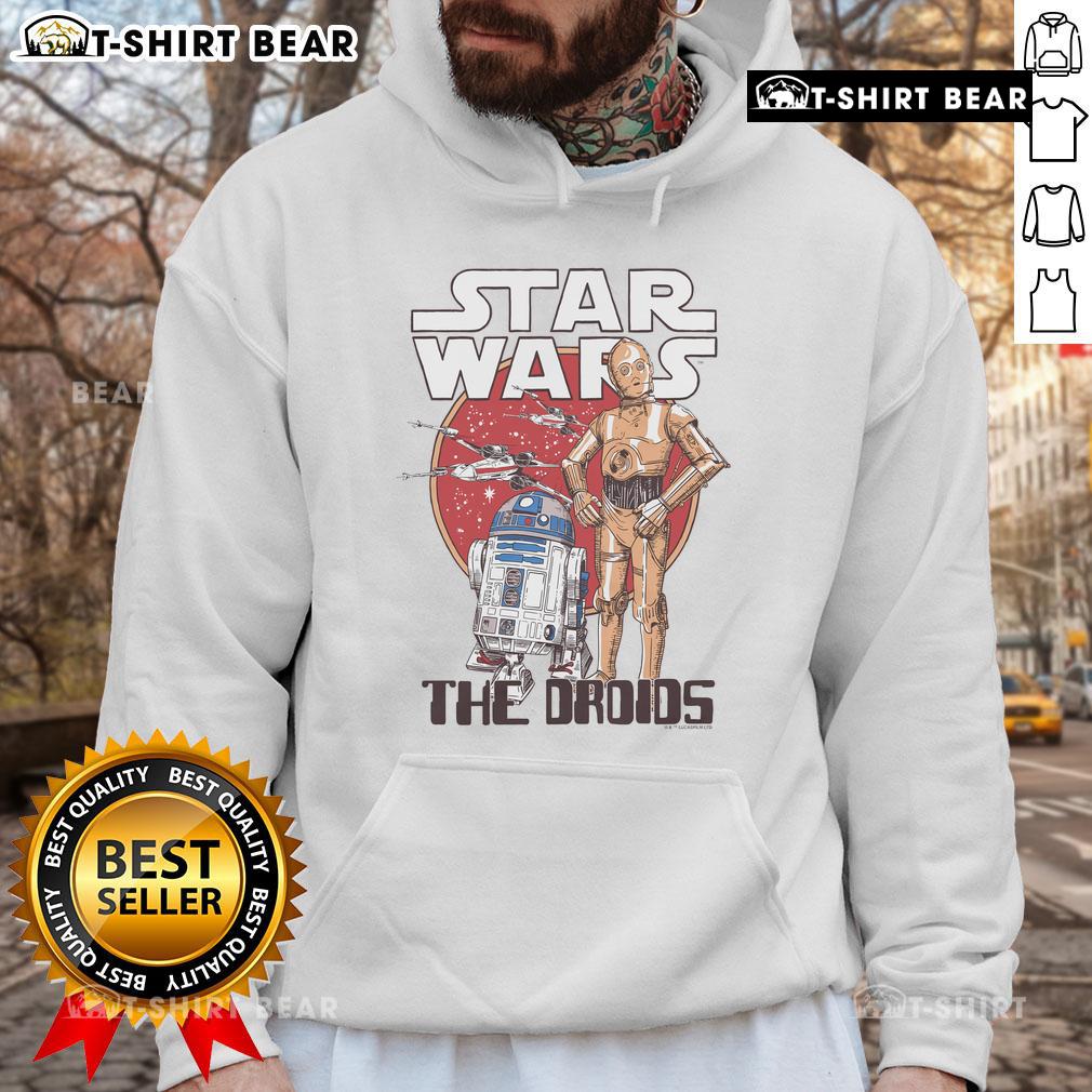 Original Star Wars The Droids Hoodie featuring iconic droid designs, perfect for fans of the classic sci-fi franchise.