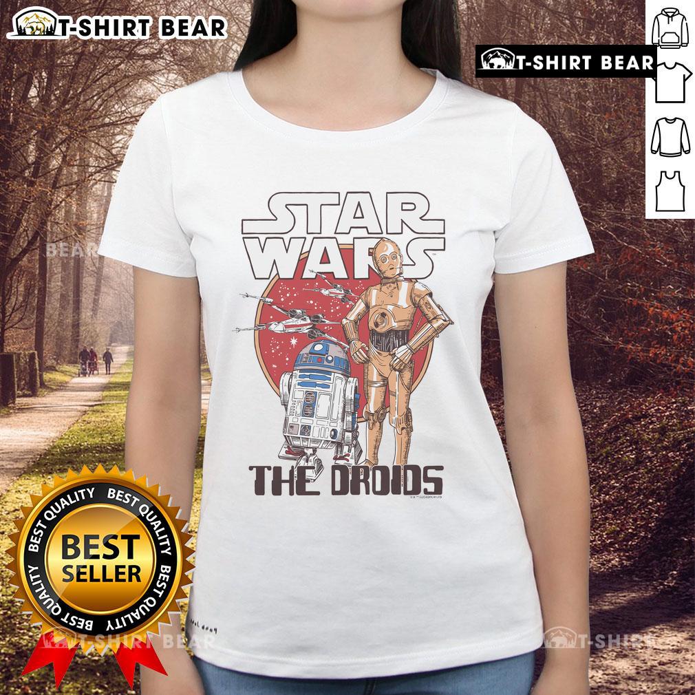 Original Star Wars The Droids Ladies Tee featuring iconic droid characters from the beloved sci-fi franchise.