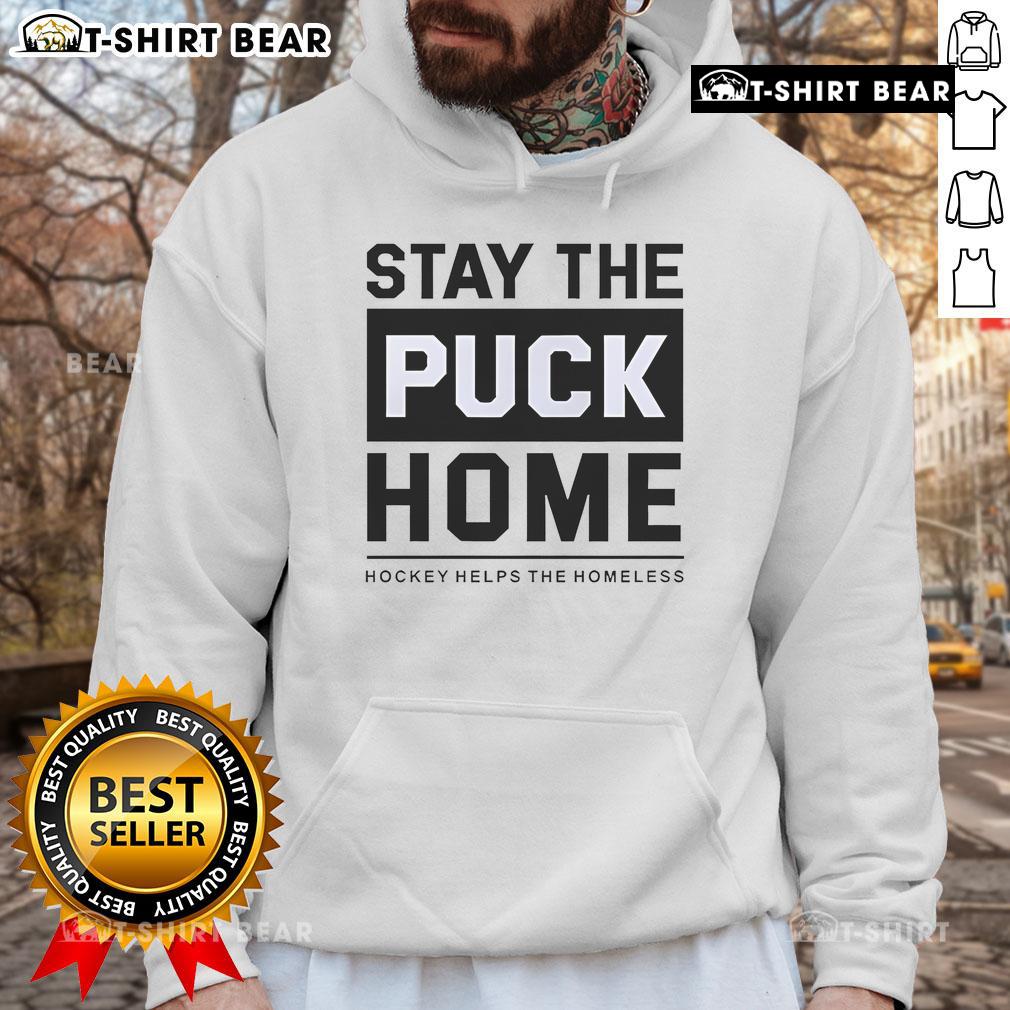 Original Stay The Puck Home Hockey Helps The Homeless Hoodie in vibrant colors, promoting hockey and supporting the homeless.