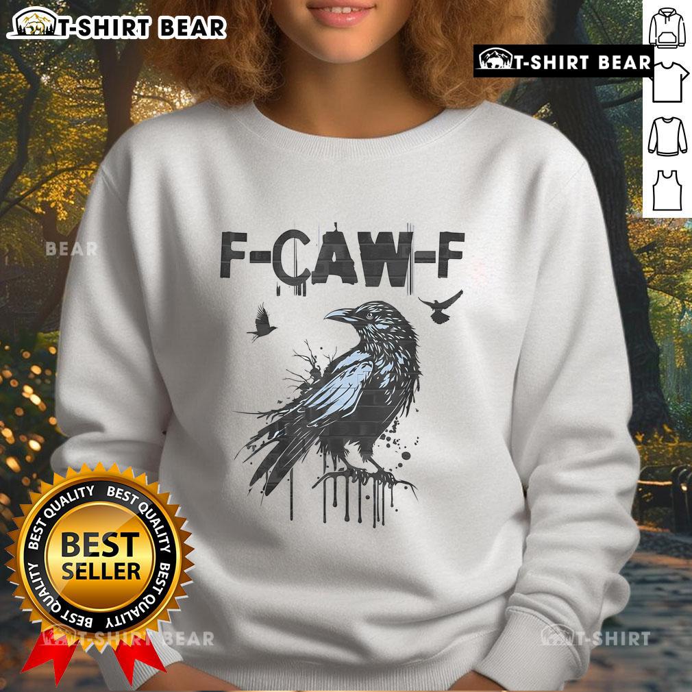 Premium F CAW F Crow Grunge Sweatshirt in black featuring a stylish graphic design and comfortable fit for casual wear.