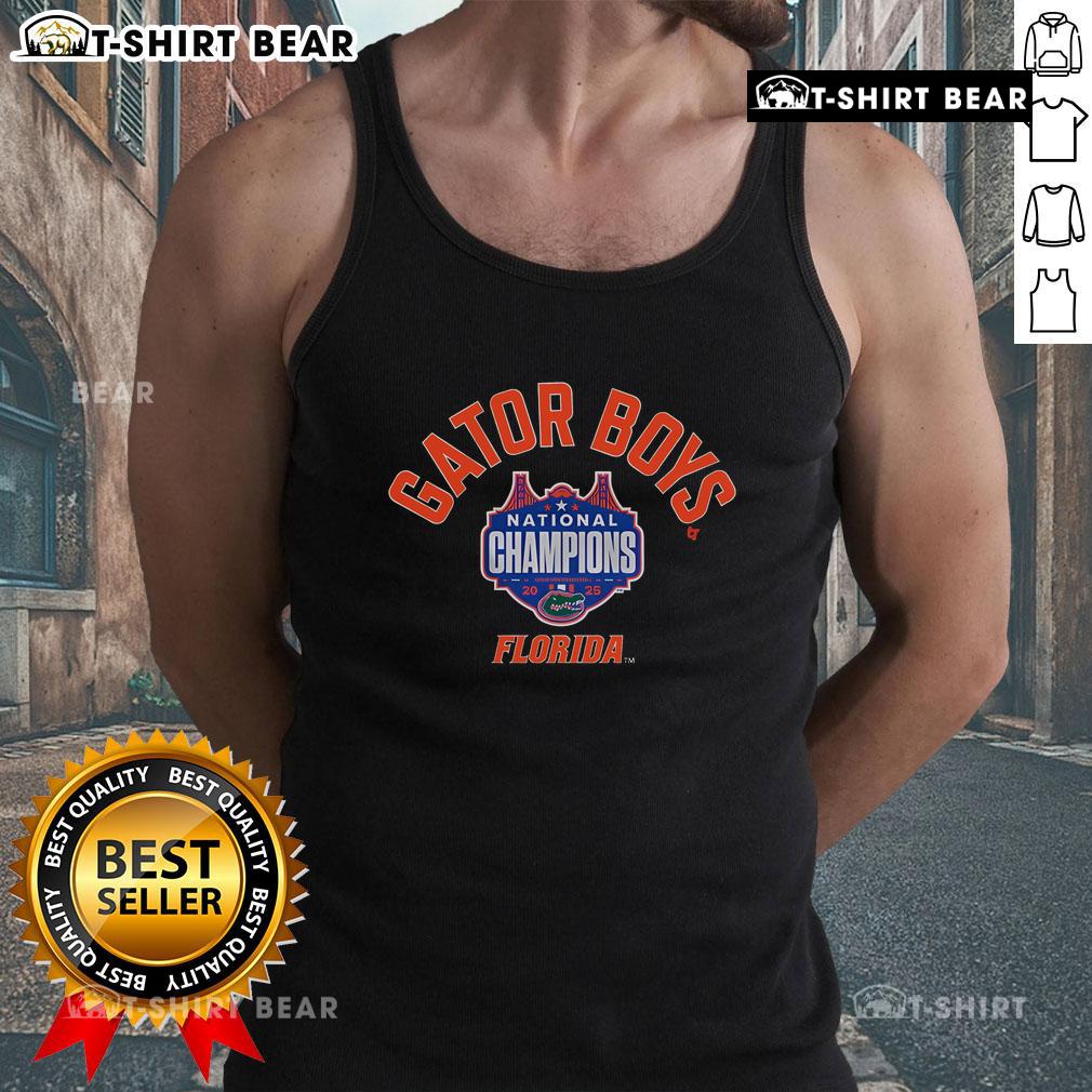 Premium Florida Basketball National Champion Gator Boys Tank Top featuring vibrant team colors and logo design.