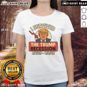 Premium I Survived The Trump Recession Ladies Tee showcasing a stylish design for resilient women.