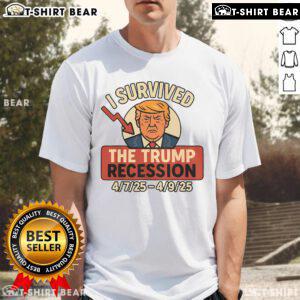 Alt Text: Premium I Survived The Trump Recession T-Shirt featuring bold text, perfect for expressing your economic resilience.