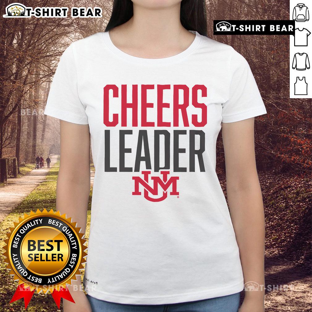 Alt Text: Premium New Mexico Lobos Cheers Leader Ladies Tee in vibrant colors, perfect for fans showing team spirit.