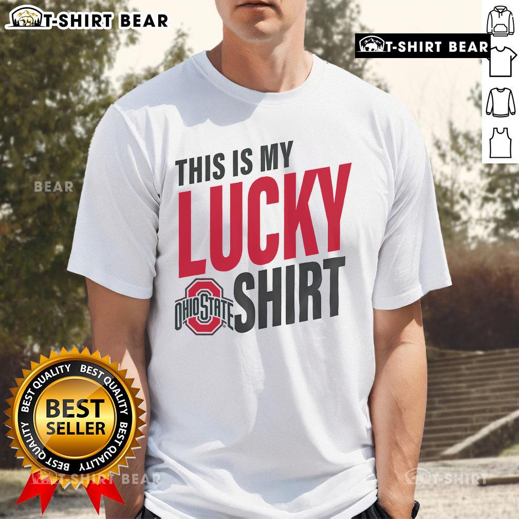 Premium Ohio State Buckeyes 'This Is My Lucky' T-Shirt featuring team colors and logo, perfect for fans and game day.