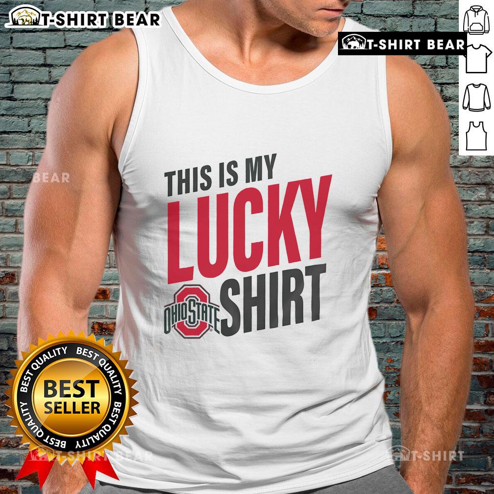 Alt Text: Premium Ohio State Buckeyes 'This Is My Lucky' tank top featuring vibrant team colors and logo design.