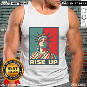 Premium Vintage Rise Up Wise Up Eyes Up Hamilton Statue of Liberty tank top design featuring iconic freedom imagery.