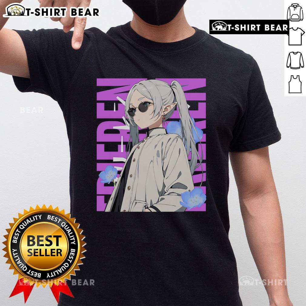 Alt Text: Pretty Cool Chill Day With Frieren T-Shirt featuring a stylish graphic design and vibrant colors for anime fans.