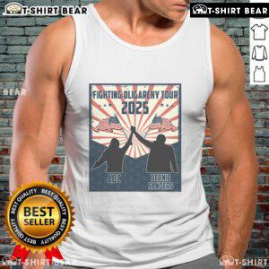 Top Bernie Sanders AOC Fighting Oligarchy Anti-Trump Women's Tank Top featuring bold graphics for progressive activism.
