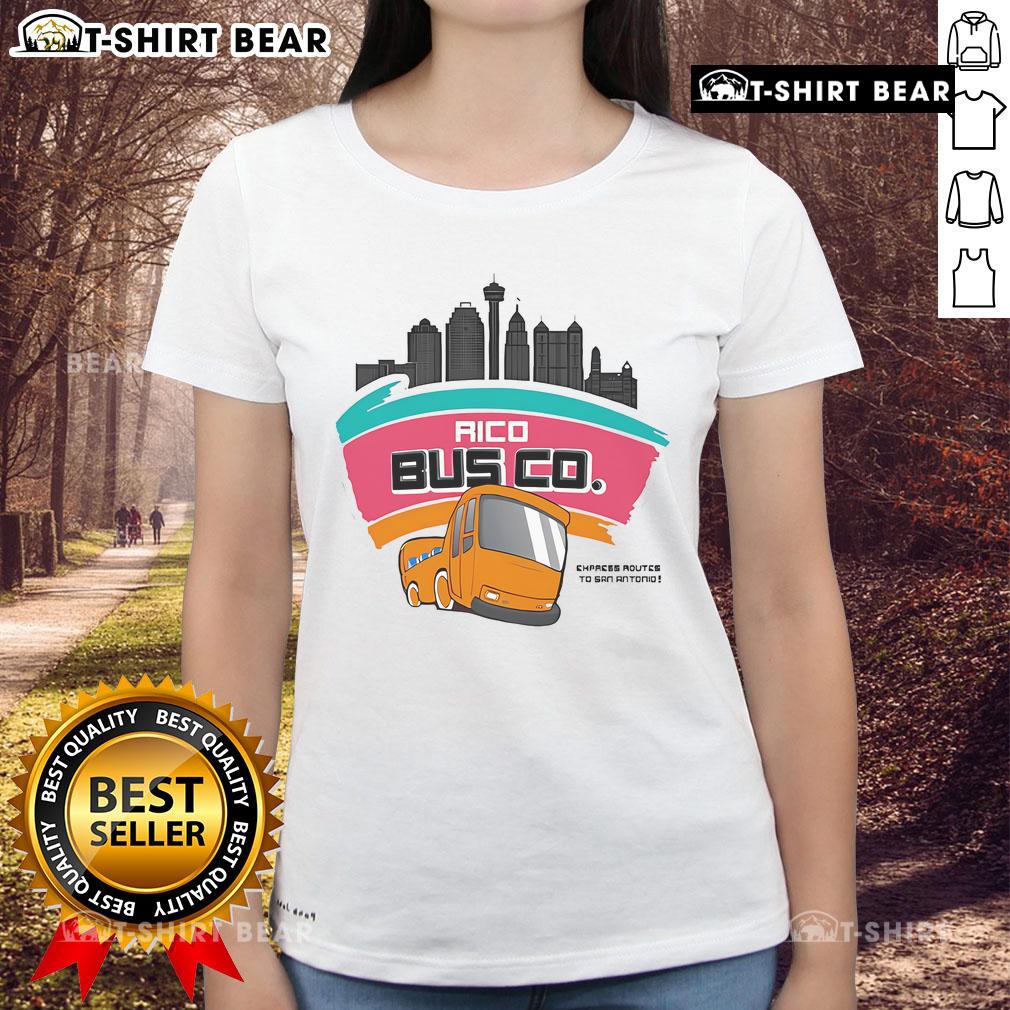Top City Rico Bosco Co Cypress Routes to San Antonio Spurs Ladies Tee featuring vibrant team colors and stylish design.
