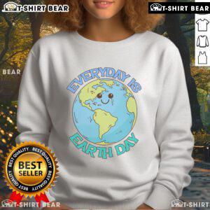 Stylish sweatshirt design promoting Earth Day and environmental awareness with vibrant graphics and eco-friendly message.