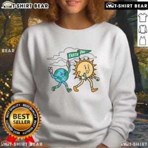 Cozy Top Earth Day Flag Sweatshirt featuring a vibrant Earth Day flag design, perfect for eco-conscious fashion lovers.