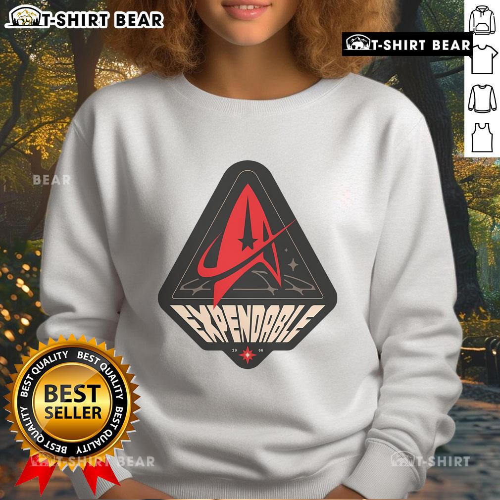 Top Expendable 1966 Life of a Redshirt sweatshirt featuring a vintage graphic design on a cozy fabric.