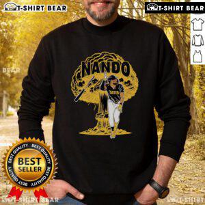 Top Fernando Tatis Jr Nuked By Nando Explosion sweatshirt featuring a bold graphic design and vibrant colors.