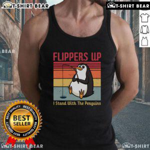 Vintage tank top featuring 'I Stand With The Penguins' design, perfect for penguin lovers and casual summer wear.