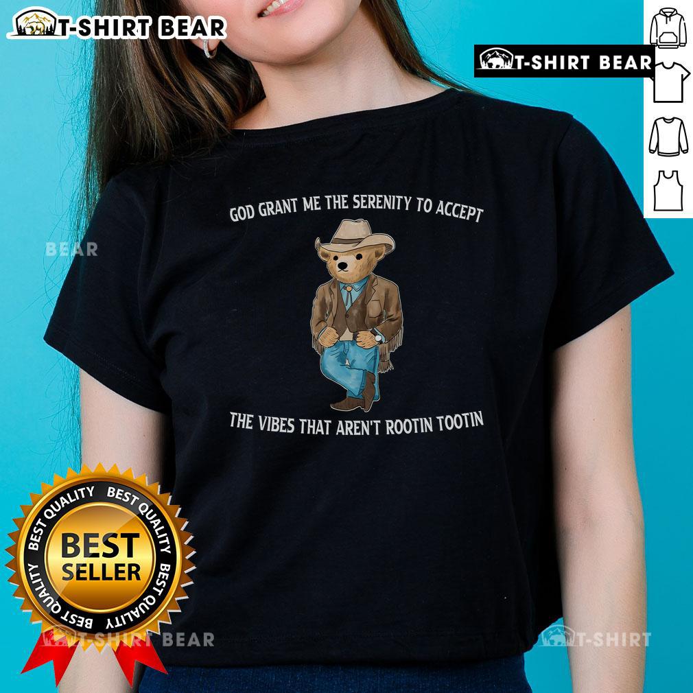 Top God Grant Me The Serenity Tee for ladies, featuring a stylish design with a humorous quote about accepting vibes.