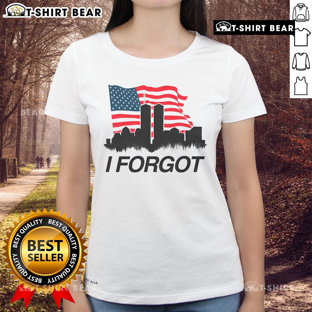 Stylish ladies tee featuring the Twin Towers skyline and American flag design for patriotic fashion enthusiasts.
