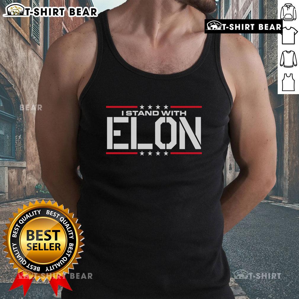 Top I Stand With Elon Made In The USA Tank Top featuring bold text on a stylish, comfortable design for supporters.