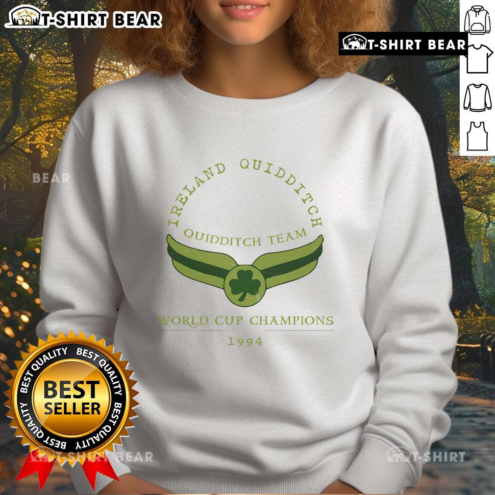 Vintage 1994 Ireland Quidditch World Champs sweatshirt featuring bold graphics and a classic design.