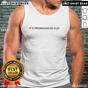 Stylish 'Top Its Pronounced Djo' tank top featuring a modern design, perfect for casual summer outfits.