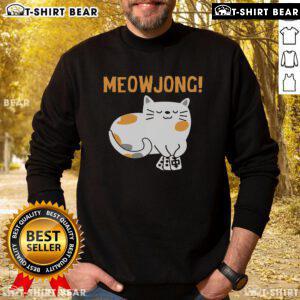 Alt Text: Top Mahjong Cat Player in stylish Mah Jongg sweatshirt, showcasing a vibrant board game scene from China.