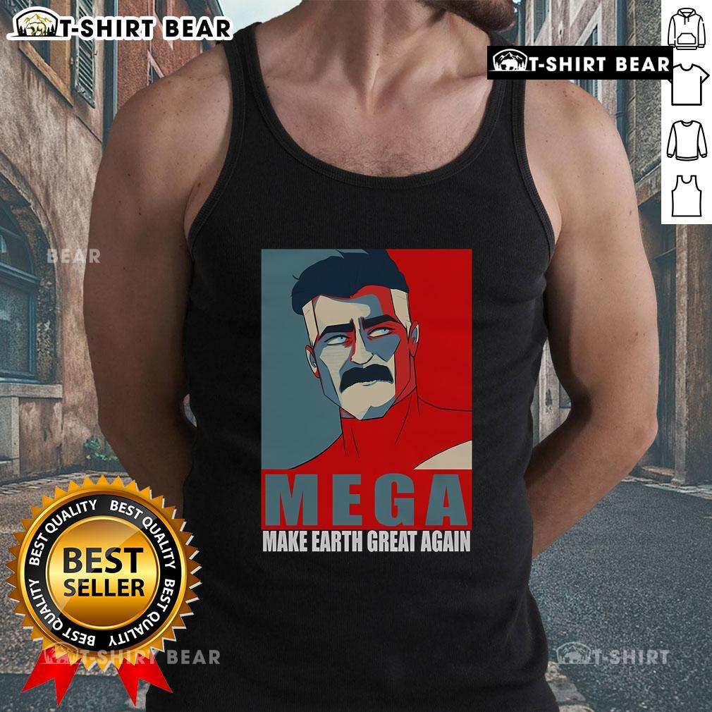 Top-Mega-Make-Earth-Great-Again-Invincible-Tank-Top featuring bold graphics and a trendy fit for eco-conscious fashion.
