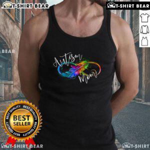Rainbow infinity autism mom awareness tank top featuring the neurodiversity symbol for promoting inclusivity and understanding.