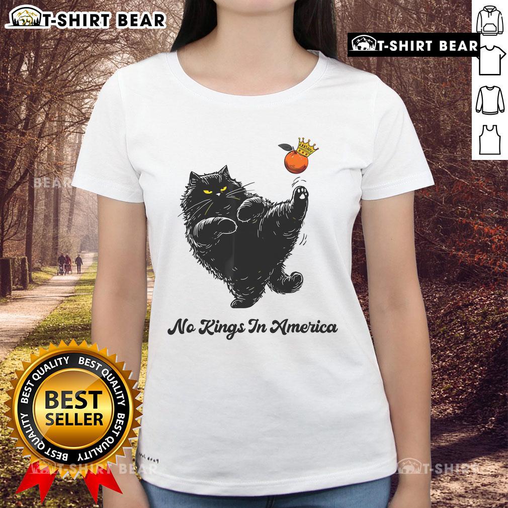 Top No Kings In America We The People Political Cat Ladies Tee featuring a bold graphic design for cat-loving patriots.