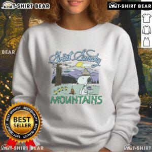Cozy Top Peanuts Snoopy X Great Smoky Mountains National Park sweatshirt featuring iconic characters and scenic design.