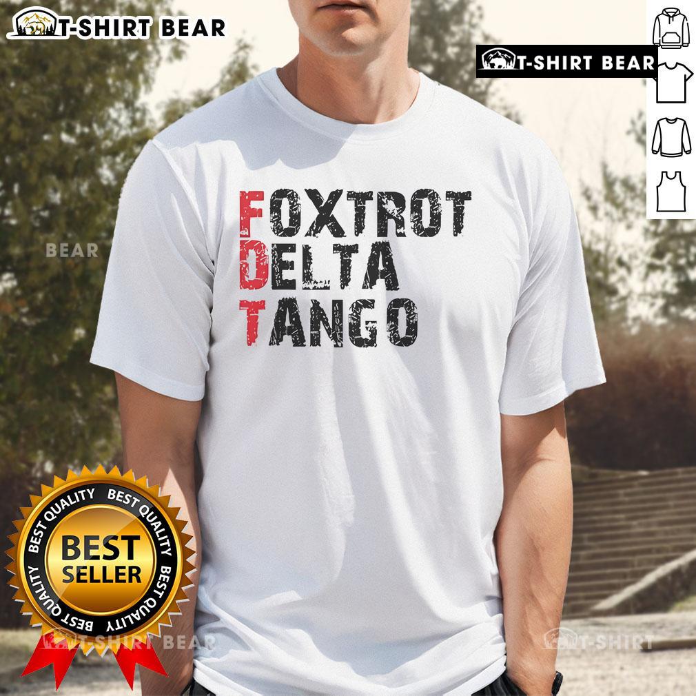 Top Peter Shankman wearing Foxtrot Delta Tango FDT T-shirt, showcasing a stylish and unique design.