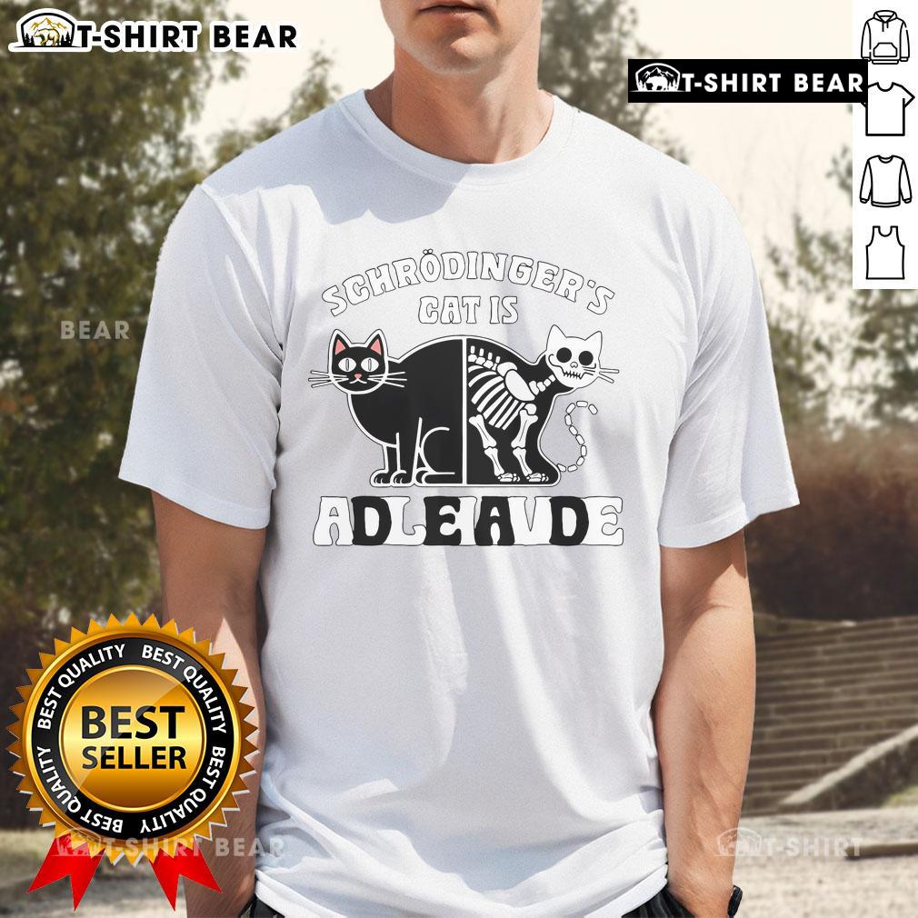 Top Schrodinger's Cat Dead and Alive Quantum Physics T-Shirt design featuring a creative graphic representation.