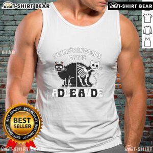 Top Schrodinger's Cat Dead and Alive Quantum Physics Tank Top featuring a playful design of the iconic cat illustration.