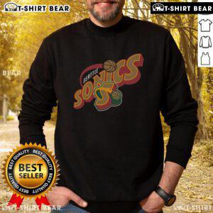 Alt Text: Top Seattle Supersonics Hardwood Classics Evergreen Sweatshirt featuring vibrant team colors and classic logo design.