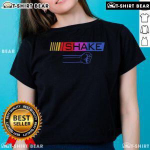 Top Shake or Bake Ladies Tee featuring a stylish design, perfect for casual wear and baking enthusiasts.